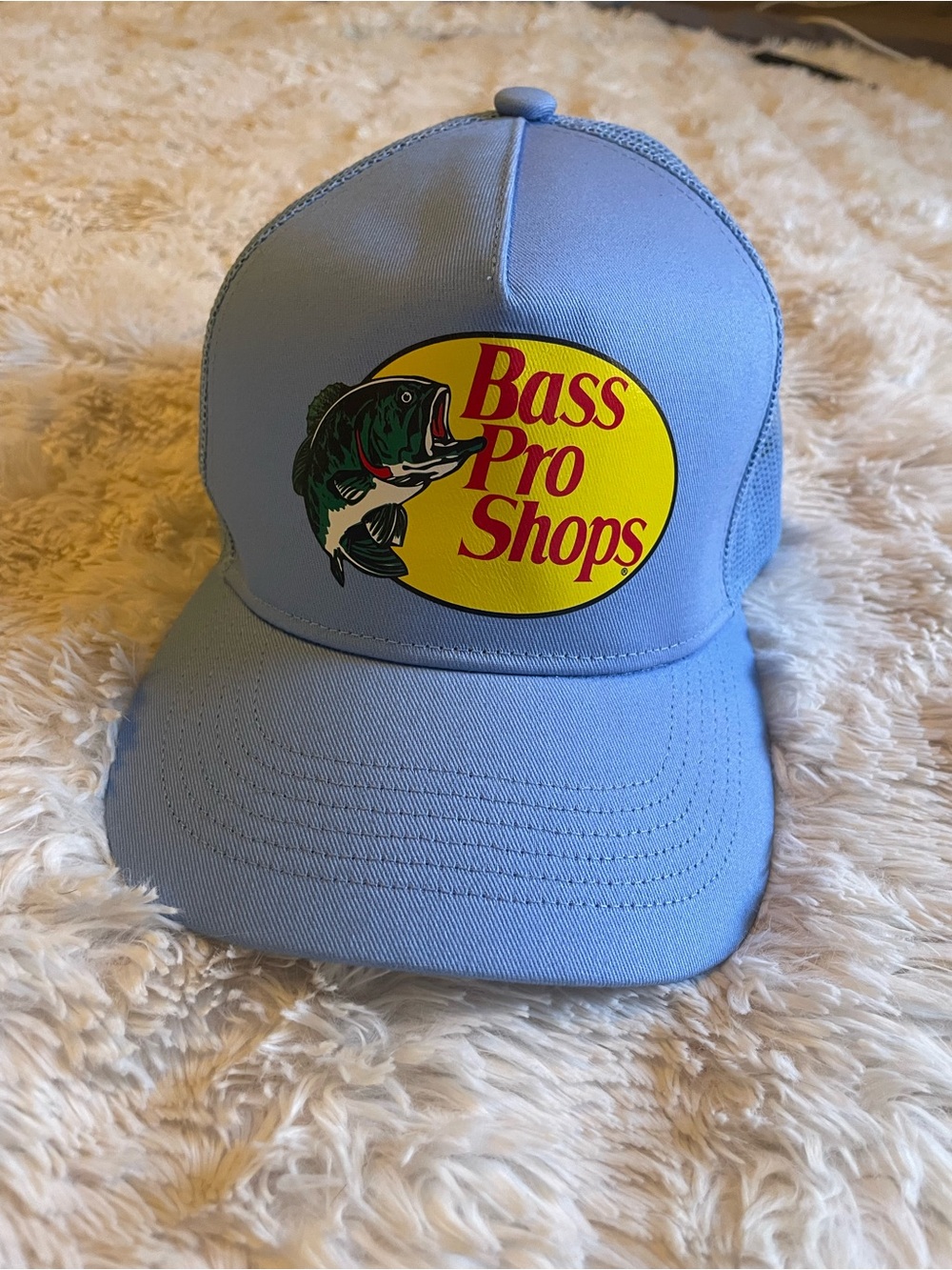 Bass Pro Shops Light Blue Hat with Yellow Logo Patch